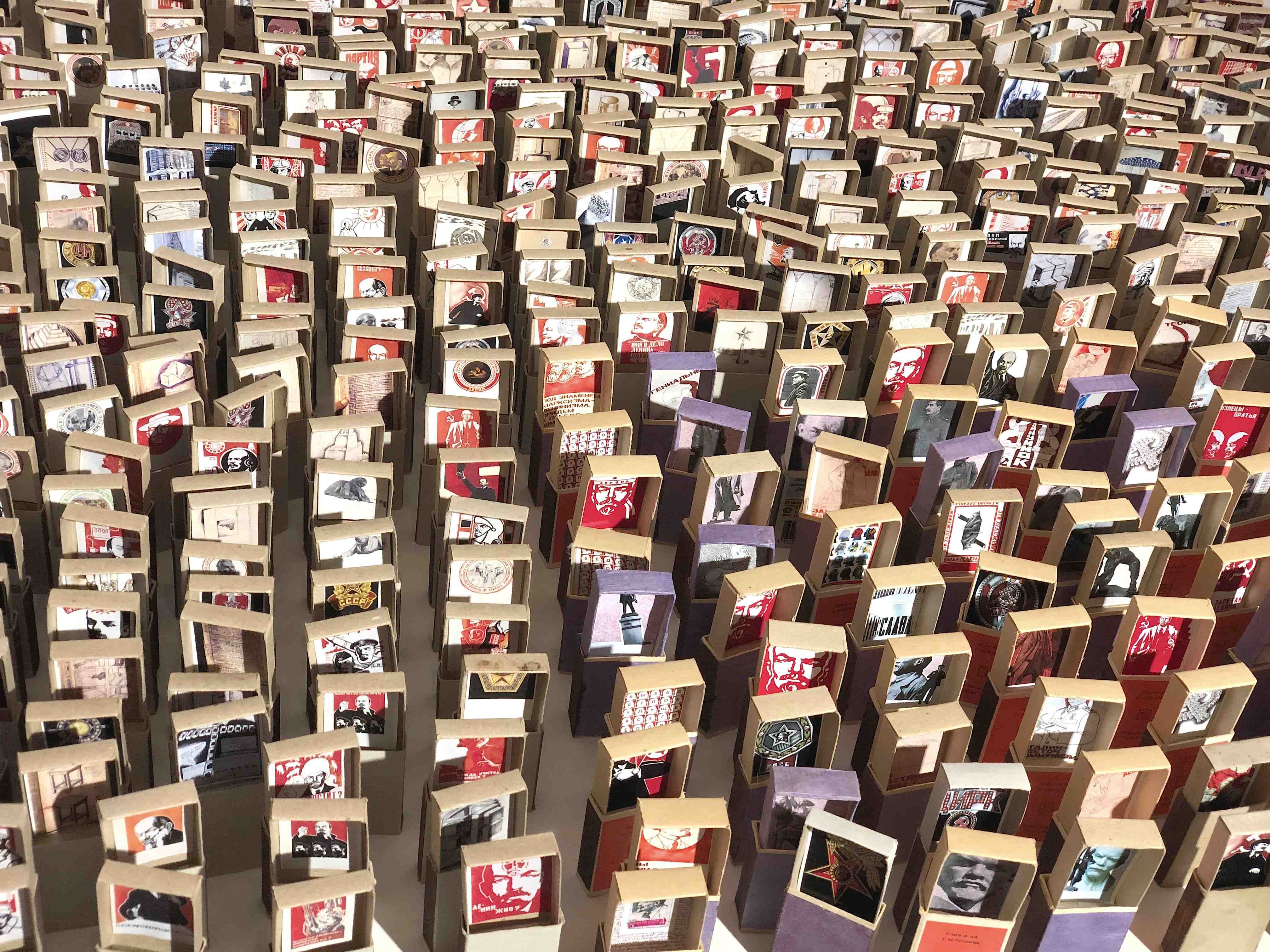 Vyacheslav Akhunov. “1 square meter”, 600 matchboxes, digital print. 11 Istanbul Biennale of Contemporary Art, 2009.